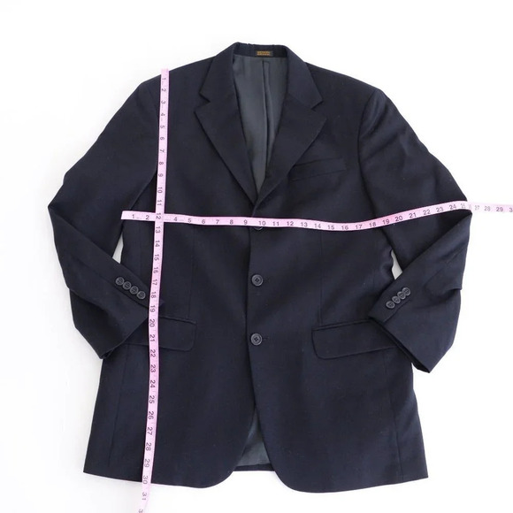 Statfford Navy/Black 100%  Wool Suit and Pant Set Size 32/30 Pant - Picture 2 of 16